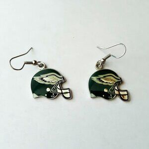 NFL PHILADELPHIA EAGLES EARRINGS DIE CUT HELMET FOOTBALL OFFICALLY LICENSED VTG
